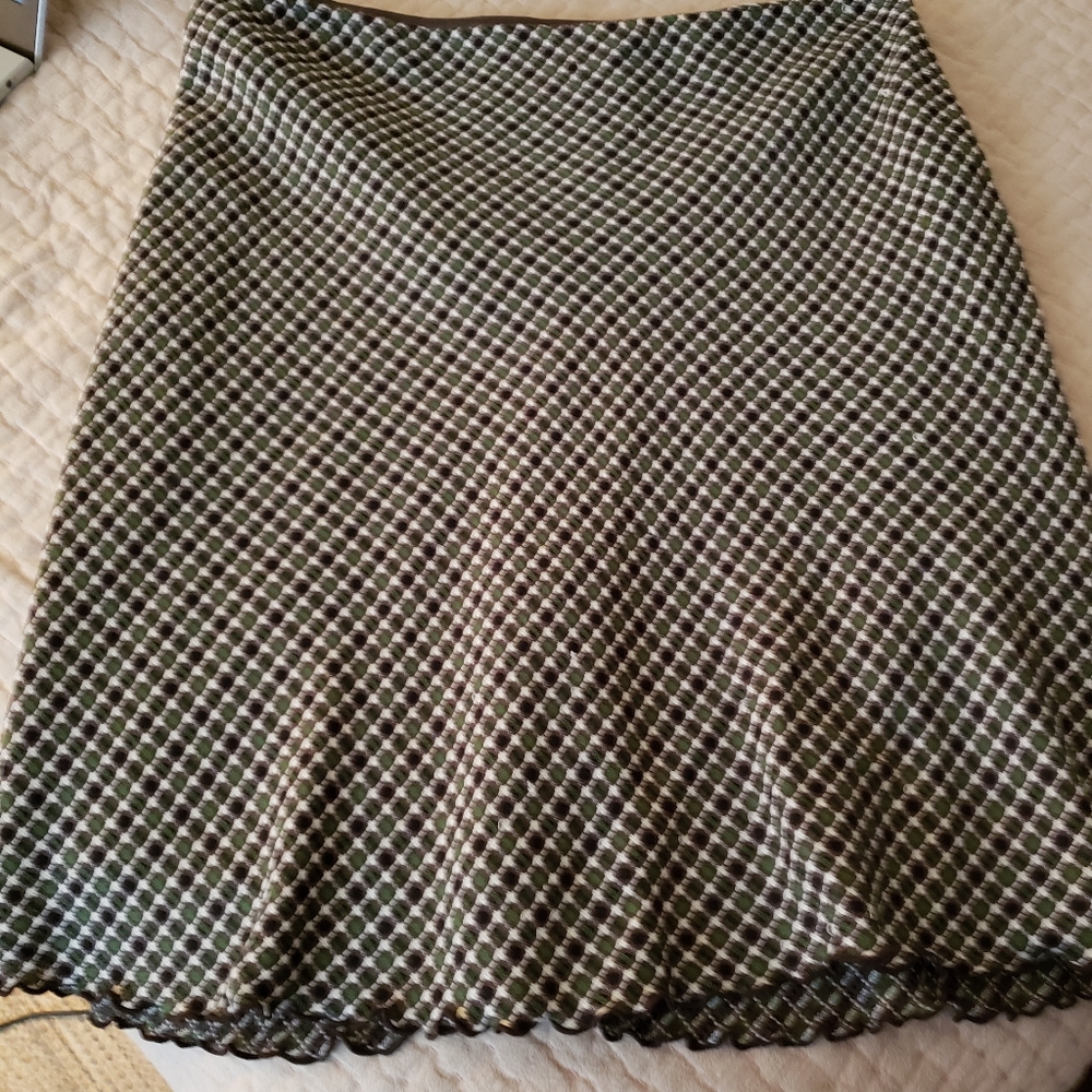 Brown, Green, Black & Cream Skirt Size 18